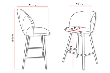 Aikka Barstol 105 cm - Lysegrå - Møbler - Stoler - Barstol