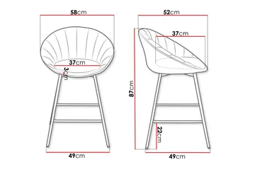 Aikka Barstol 87 cm - Grå - Møbler - Stoler - Barstol
