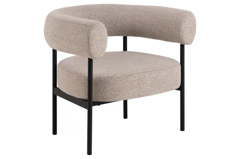 Ambiya Rund Lenestol i Bouclé, Beige