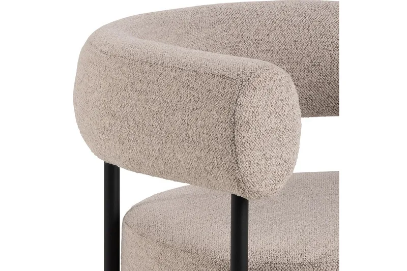 Ambiya Rund Lenestol i Bouclé - Beige - Møbler - Stoler - Lenestoler