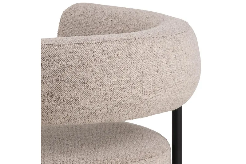 Ambiya Rund Lenestol i Bouclé - Beige - Møbler - Stoler - Lenestoler