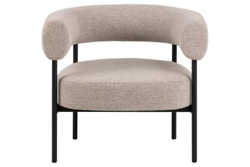 Ambiya Rund Lenestol i Bouclé - Beige - Møbler - Stoler - Lenestoler