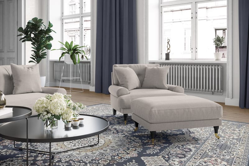 Andrew Loveseat - Beige/Krom - Møbler - Stoler - Lenestoler