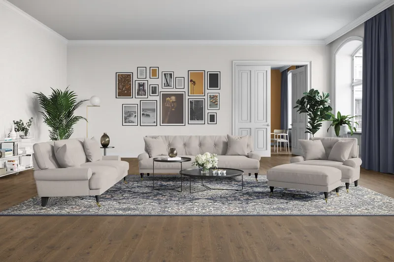 Andrew Loveseat - Beige/Krom - Møbler - Stoler - Lenestoler