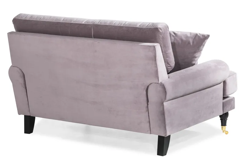 Andrew Loveseat Fløyel - Lilla/Messing - Møbler - Stoler - Lenestoler - Fløyelslenestol