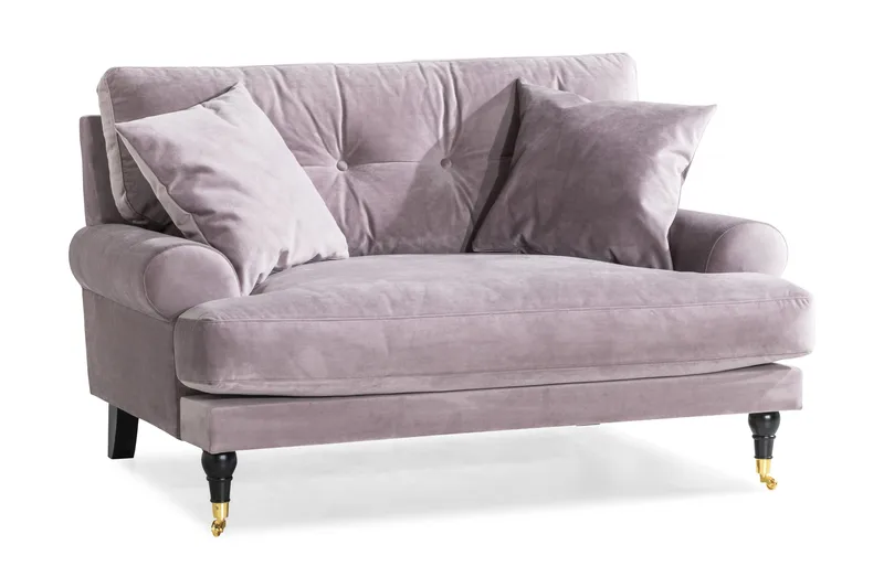 Andrew Loveseat Fløyel, Lilla/Messing