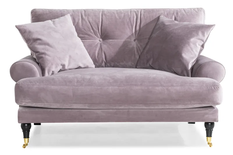 Andrew Loveseat Fløyel - Lilla/Messing - Møbler - Stoler - Lenestoler - Fløyelslenestol