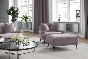 Andrew Loveseat Fløyel - Lilla/Messing - Møbler - Stoler - Lenestoler - Fløyelslenestol