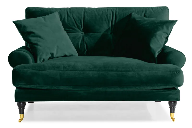 Andrew Loveseat Fløyel - Mørkegrønn/Messing - Møbler - Stoler - Lenestoler