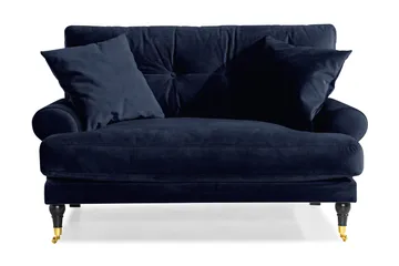 Andrew Loveseat Fløyel - Midnattsblå/Messing - Møbler - Stoler - Lenestoler - Fløyelslenestol