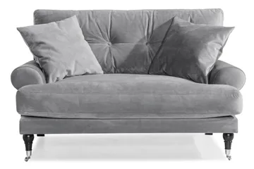 Andrew Loveseat Fløyel - Sølvgrå/Krom - Møbler - Stoler - Lenestoler - Fløyelslenestol