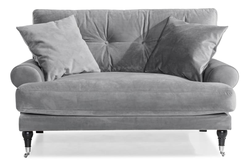 Andrew Loveseat Fløyel - Sølvgrå/Krom - Møbler - Stoler - Lenestoler - Fløyelslenestol