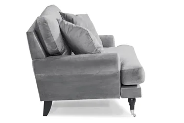 Andrew Loveseat Fløyel - Sølvgrå/Krom - Møbler - Stoler - Lenestoler - Fløyelslenestol