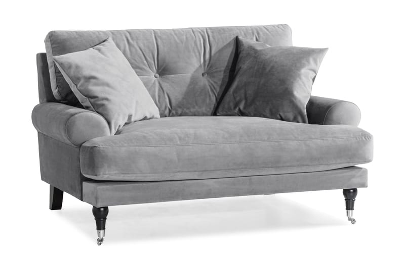 Andrew Loveseat Fløyel, Sølvgrå/Krom