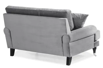 Andrew Loveseat Fløyel - Sølvgrå/Krom - Møbler - Stoler - Lenestoler - Fløyelslenestol