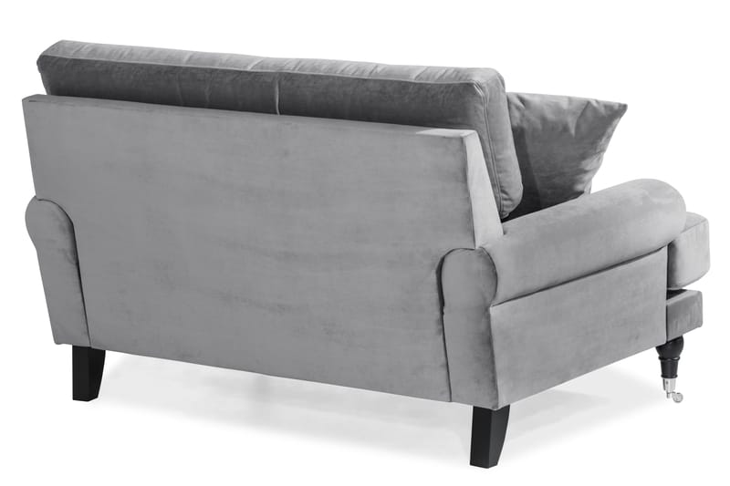 Andrew Loveseat Fløyel - Sølvgrå/Krom - Møbler - Stoler - Lenestoler - Fløyelslenestol