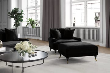 Andrew Loveseat Fløyel - Svart/Messing - Møbler - Stoler - Lenestoler