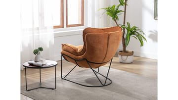 Artemis lenestol i stoff - oker - Møbler - Stoler - Lenestoler