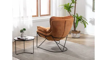 Artemis lenestol i stoff - oker - Møbler - Stoler - Lenestoler