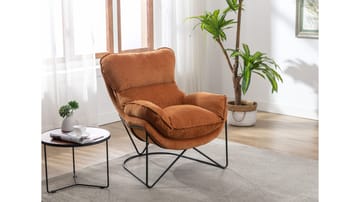 Artemis lenestol i stoff - oker - Møbler - Stoler - Lenestoler