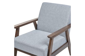 Asnes Retro Lenestol med Armlene i Stoff med Trestativ - Grå - Møbler - Stoler - Lenestoler