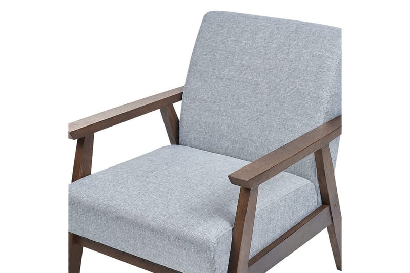 Asnes Retro Lenestol med Armlene i Stoff med Trestativ - Grå - Møbler - Stoler - Lenestoler