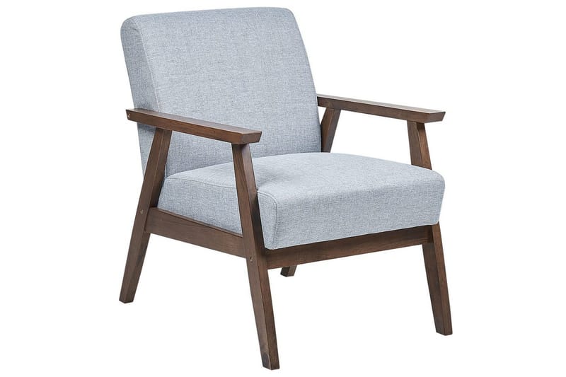 Asnes Retro Lenestol med Armlene i Stoff med Trestativ, Grå