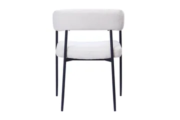 Ayana Spisestol med armlener - Hvit bouclé / Metallben svart - Møbler - Stoler - Karmstol