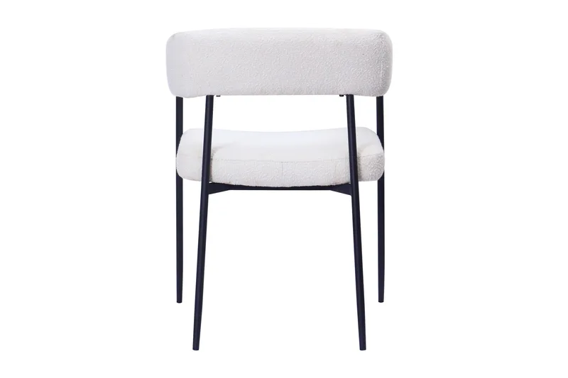 Ayana Spisestol med armlener - Hvit bouclé / Metallben svart - Møbler - Stoler - Karmstol