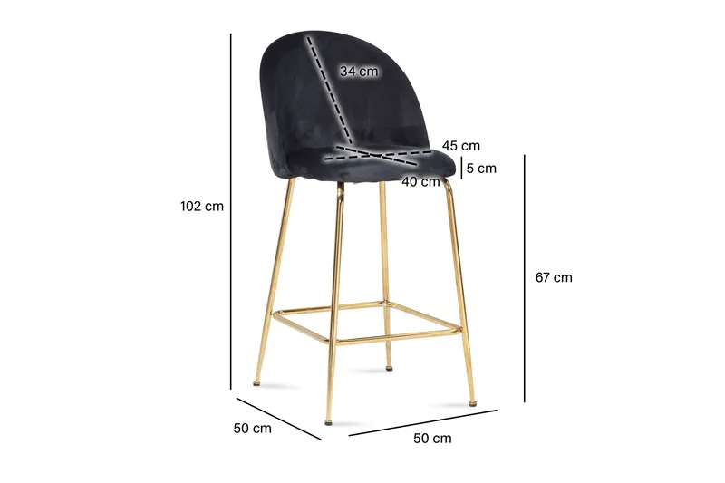 Babbi Barstol 102 cm - Antrasitt - Møbler - Stoler - Barstol