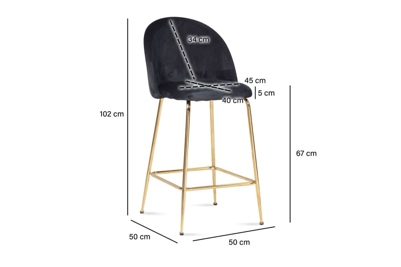 Babbi Barstol 102 cm - Antrasitt - Møbler - Stoler - Barstol
