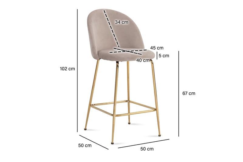 Babbi Barstol 102 cm - Beige - Møbler - Stoler - Barstol