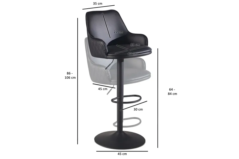 Badan Barstol 106 cm - Antrasitt - Møbler - Stoler - Barstol