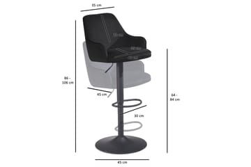 Badan Barstol 106 cm - Antrasitt - Møbler - Stoler - Barstol