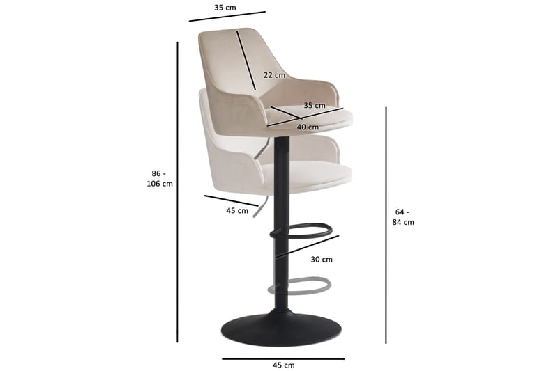 Badan Barstol 106 cm - Beige - Møbler - Stoler - Barstol
