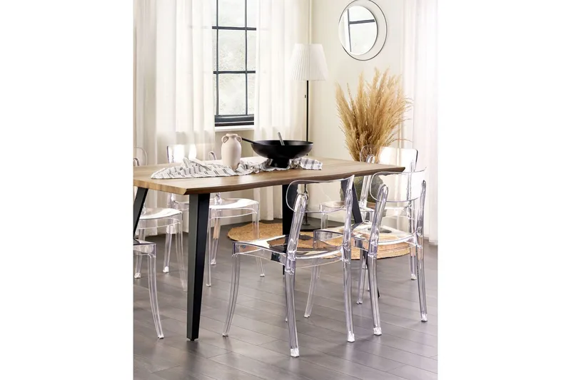 Bankettstol Beliani Covington set om 2 Transparent - Møbler - Stoler - Spisestuestoler & kjøkkenstoler