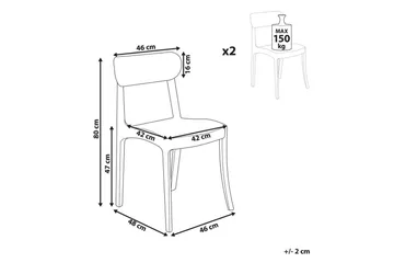 Bankettstol Beliani Covington set om 2 Transparent - Møbler - Stoler - Spisestuestoler & kjøkkenstoler
