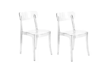 Bankettstol Beliani Covington set om 2 Transparent - Møbler - Stoler - Spisestuestoler & kjøkkenstoler