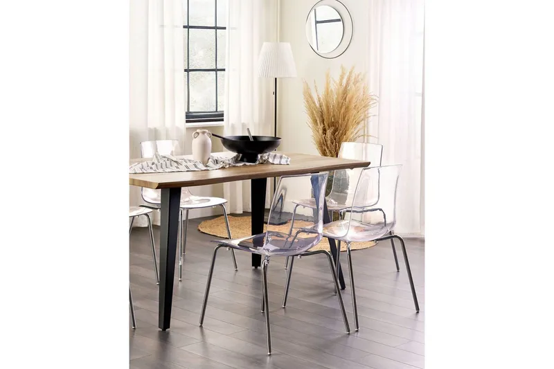 Bankettstol Beliani Silerton set om 2 Transparent - Møbler - Stoler - Spisestuestoler & kjøkkenstoler