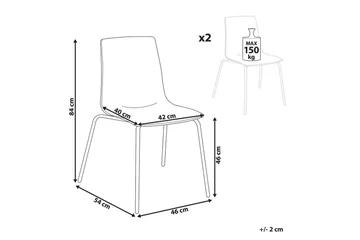 Bankettstol Beliani Silerton set om 2 Transparent - Møbler - Stoler - Spisestuestoler & kjøkkenstoler