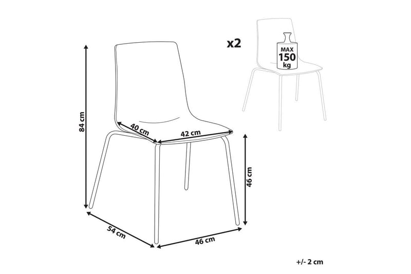 Bankettstol Beliani Silerton set om 2 Transparent - Møbler - Stoler - Spisestuestoler & kjøkkenstoler