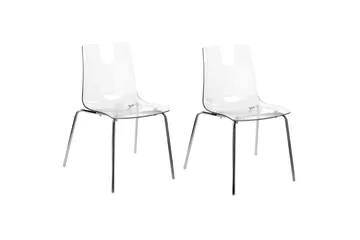 Bankettstol Beliani Silerton set om 2 Transparent - Møbler - Stoler - Spisestuestoler & kjøkkenstoler