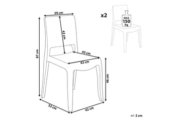 Bankettstol Beliani Westbridge set om 2 Transparent - Møbler - Stoler - Spisestuestoler & kjøkkenstoler