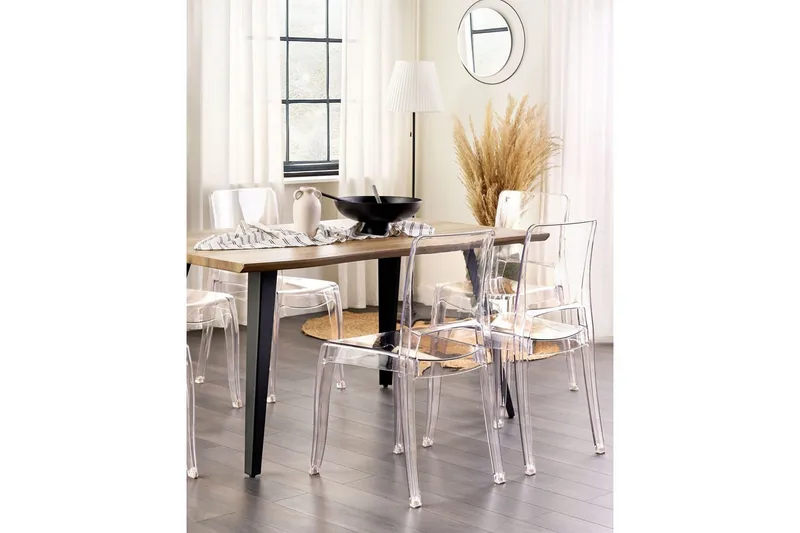 Bankettstol Beliani Westbridge set om 2 Transparent - Møbler - Stoler - Spisestuestoler & kjøkkenstoler