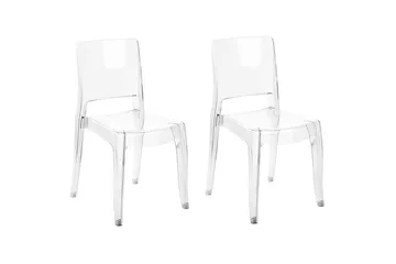 Bankettstol Beliani Westbridge set om 2 Transparent - Møbler - Stoler - Spisestuestoler & kjøkkenstoler