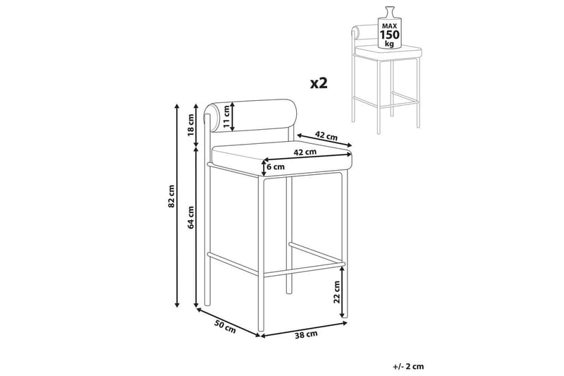 Barstol Amaya sett med 2 - Møbler - Stoler - Barstol