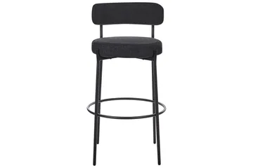 Barstol Beliani Allison set om 2 Beige-Svart Black - Møbler - Stoler - Barstol