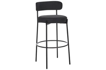 Barstol Beliani Allison set om 2 Beige-Svart Black - Møbler - Stoler - Barstol