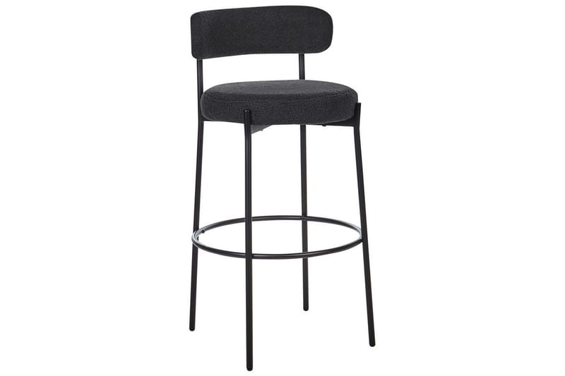 Barstol Beliani Allison set om 2 Beige-Svart Black - Møbler - Stoler - Barstol