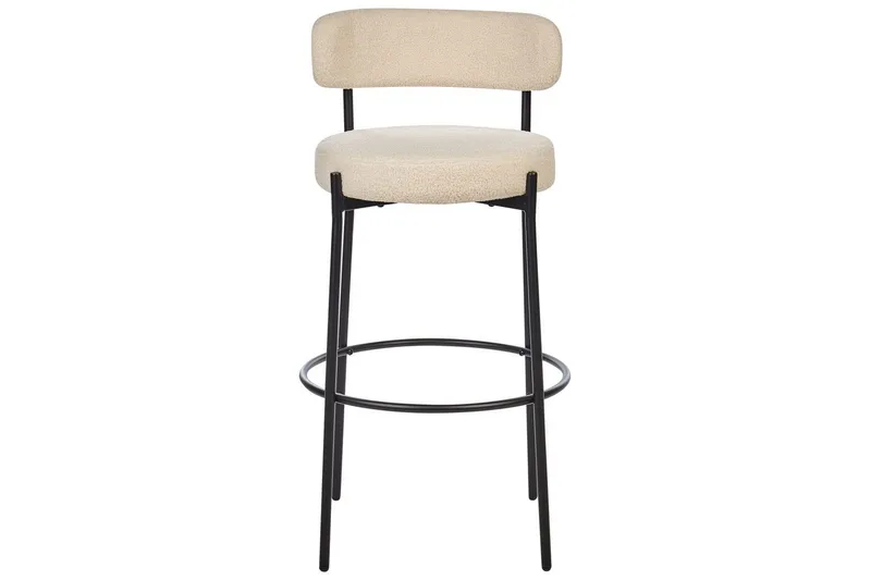 Barstol Beliani Allison set om 2 Beige-Svart Ljusbeige - Møbler - Stoler - Barstol